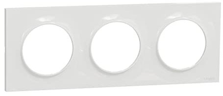 Schneider Electric - Odace Styl, plaque Blanc 3 postes horizontaux ou verticaux entraxe 71mm - S520706