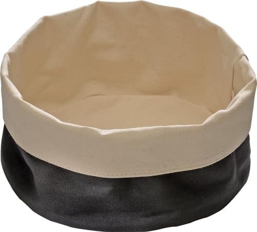 APS Corbeille à Pain en Toile Ø 17 cm, H: 8 cm Coton, Beige, Noir
