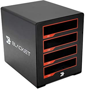 Blackjet Thunderbolt 3 Cinema Dock System with Swappable Media Reader Modules and RAID Support (TX-4DS - 4-Bay Thunderbolt 3 Docking System)