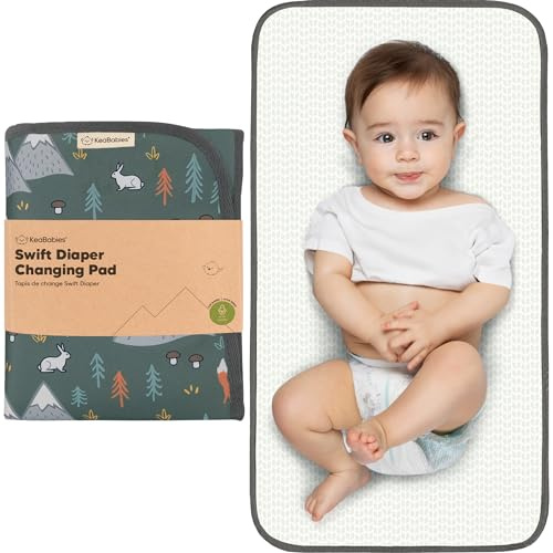 Portable Coussin À Langer - Étanche Pliable Bébé Matelas À Langer - Tapis À Langer De Voyage - Léger, Petit Léger Matelas À Langer Pour Bébé - Changeur De Bébé - Lavable En Machine (Woods)
