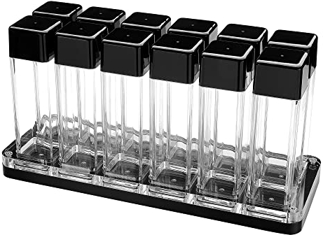 Normcore 12 Tubes Coffee Bean Container with Stand and Funnel - Single Dose Coffee Bean Vault - Espresso Bean Storage Set - Disposable Outlet Valve - Capacity 25-28g