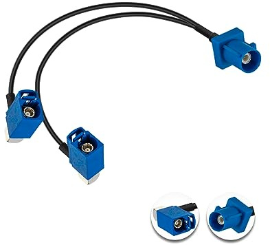 Vecys Fakra C Splitterkabel Fakra C Hane till Dubbel Hona RF Koaxialkabel Y-Typ Splitter RG174 30 cm/12 tum för 2G 3G 4G LTE Antenner Routrar Mobilt Bredband WLAN Enheter