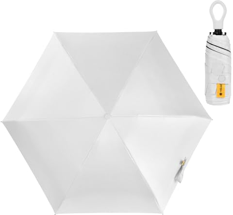 Vicloon Parapluie Pliant, Parapluie Anti UV de Voyage Anti Retournement Résistant au Vent Pliant en Caoutchouc Parasols Ensoleillé Compact pour Diverses Activités de Plein Air 232g