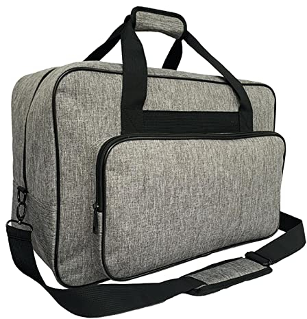 EHJRE Nähmaschinentasche mit Geräumigem Innenraum, Nähmaschine Tragetasche Stabile Transport und Aufbewahrungs Tasche für Nähmaschine und Zubehör, Nähkoffer für Unterwegs, Grau, 46 x 32 x 23 cm