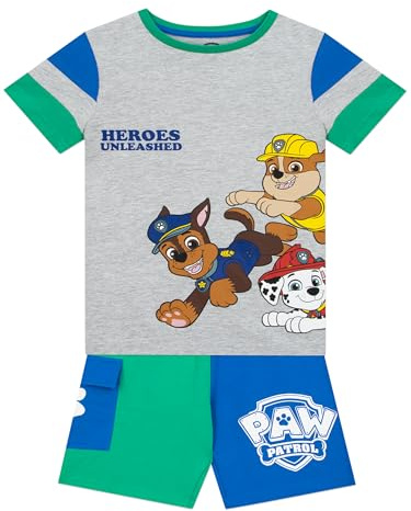 Paw Patrol Vestito Completo Pantaloncini E Maglietta Bambino | Completini E Coordinati Per Bambino | Grigio 2-3 anni