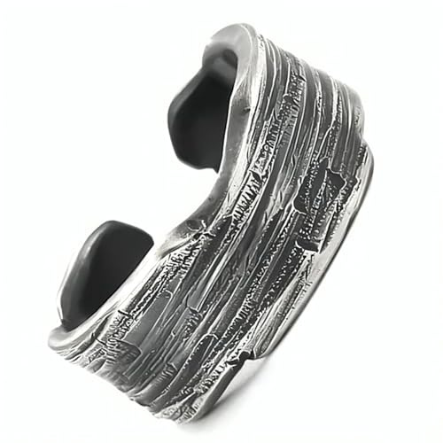 ZENSE - Anello aperto da uomo in acciaio vintage con misura regolabile ZR0183