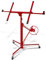 Izrielar Plattenheber klappbar XXL für Rigipsplatten, Höhenverstellbar 140cm - 350cm Arbeitshöhe, 68kg Traglast, max. 290 cm, Lastarmbreite, Montagehilfe für Trockenbau, Terrassenplatten, Rot