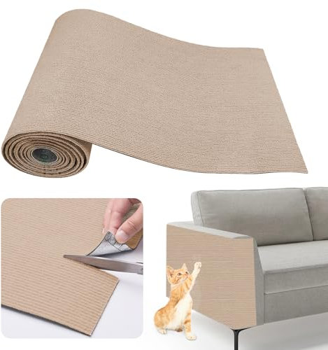 Janety Kattklor, 200 x 40 cm klistermärke, soffskrapa, klättermatta, klo skydd för möbler, soffa och dörr (kaki)