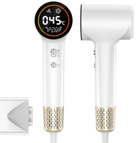 TQQ Asciugacapelli, Phon da 400 Milioni di Ioni Plasma, Motore Brushless da 110.000 giri/min per Asciugatura Rapida, Phon Capelli Professionale da 57 dB Adatto per Viaggi e Domestico