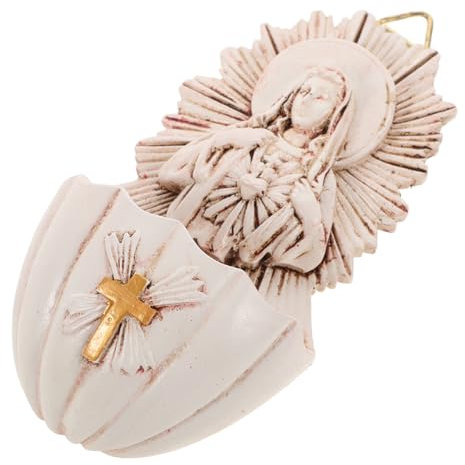 Vaguelly Bénitier Mural Résine Pour Décoration Église Catholique Élégant Et Ajoutant Une Touche De Foi à Tout Espace