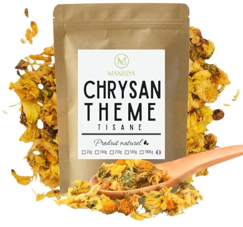 Tisane de Chrysanthème BIO Séché – Infusion Florale 100% Naturelle – Apaisante & Détoxifiante – Sans Caféine – 50 g de Fleurs Entières Séchées