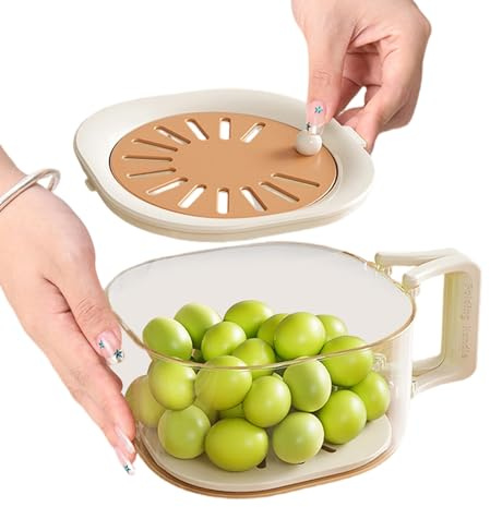 Generico Per Lavare La Frutta Pieghevole - Con Setaccio Multifunzionale 2 In 1 Con Coperchio E Manico Pieghevole Per Verdure Preparazione Di Insalata Di Frutta Cucinare Picnic Campeggio | Varie