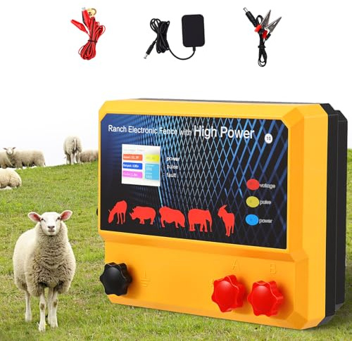 8-15KV Electric Fence Energiser 4J Power, 30km Range, 230V 12V Solar Triple Powered, IP67, Smart Alarm Electric Fence for Farm Livestock & Predator Control