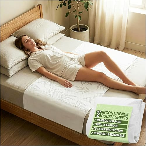 Get Trend CityComfort Protector Cama Incontinencia Bambú 135 x 90 cm, Pack de 2 Impermeable, Empapador Reutilizable Lavable, Protector Colchon (Doble, Lot de 2)