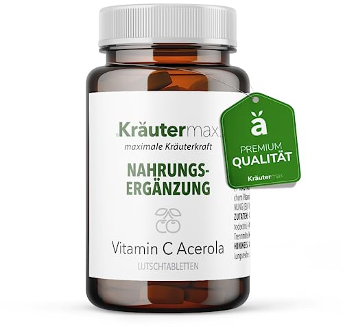 Vitamin C Acerola Lutschtabletten | Vitamin C Acerola Hochdosiert | Nach der originalen Kräutermax Rezeptur | Acerola Lutschtabletten 1 x 150 Stk