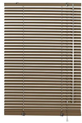 GARDINIA Alu-Jalousie, Sichtschutz, Lichtschutz, Blendschutz, Wand- und Deckenmontage, Aluminium-Jalousie, Mocca, 100 x 175 cm (BxH)