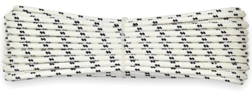 Corderie Italiane 006000440 Treccia mare multiuso giardino e fai da te, stabilizzato ai raggi U.V. resistente a intemperie e agenti atmosferici, 6 mm, 20 mt, colore bianco con spia blu