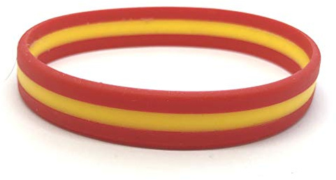 Patch Nation Pulsera de la Bandera española de España Pulseras de Silicona, 14mm Wide, Caucho