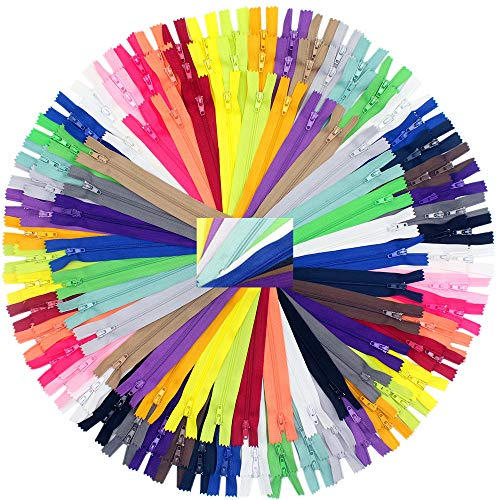 MebuZip 60 Stück 20cm 30cm 40cm Langer Reißverschlüsse Reissverschluss 3mm Laufschiene Reißverschluss, 20 Farben