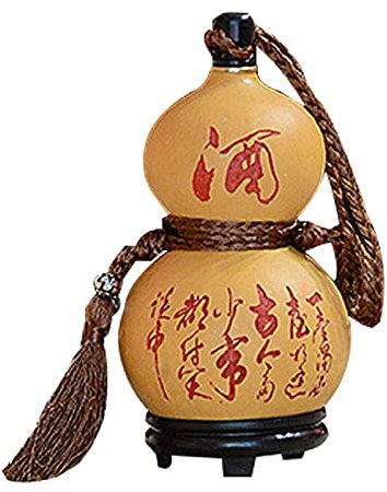 Cruche de Gourde Naturelle, Cruche Gourde de Vin Saké, Flacon de Hanche Facile à Nettoyer, Bouteille d'eau Vin de Grande Capacité, Gourde d'eau Et de Vin pour Camping,500ml