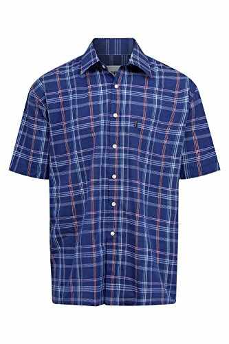 Champion Mens Checked Country Casual Short Sleeve Shirt Whitby Blue 3XL