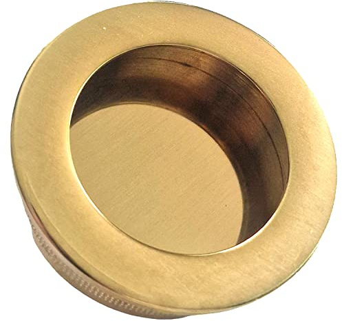 Poignée de tirage à doigt, avec bords encastrés, montage flush, insert pour poche, placard, portes coulissantes, poignées de porte, 45 mm (laiton poli)