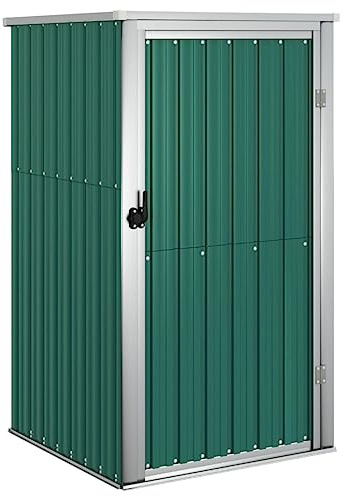 vidaXL - Cobertizo de herramientas verde, 88 x 89 x 161 cm, acero galvanizado