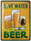 DODINO Cartel de chapa retro 30x40cm, Idea de Regalo para Amantes a Cerveza, metálico, Diseño Vintage, Idea de Regalo Original o como Accesorio de Bar