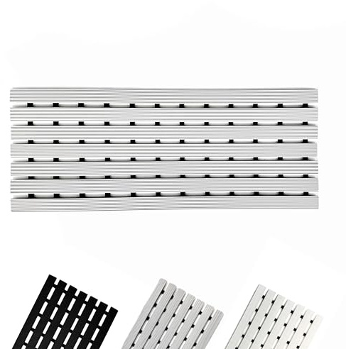 Nicoman Narrow Outdoor Mat Drainage Matt Slatted Duckboard Step Door mat, 61cm x 25cm, Grey