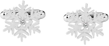 Schneeflocke Weihnachten Paar Manschettenknöpfe für Männer Frauen Kristall Zirkonia Winter Frozen Blume Krawatte Bar Clips Manschettenknöpfe Mode Hemd Zubehör Schmuck Geschenke Weihnachten Festlich 2