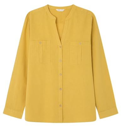 SPRINGFILED, Mujer, Blusa Utility Algodón Lino, Yellow/Gold, 36
