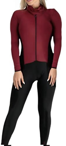 Damen Triathlon Radanzug – Langarm-Overall mit passendem Fahrradtrikot-Set für Radfahren, Laufen, Schwimmen, 7, XL