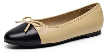 DREAM PAIRS Women's Flats, Round Toe Ballet Flats, Comfortable Slip-on Dressy Casual Business Work Office Ballerina Flat Dress Shoes,Size 8,Nude-PU,SDFA2404W