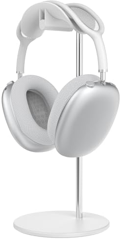 SHUOSUO Support pour Casque, Porte pour Headset de Bureau avec Base en Aluminium, Compatible avec AirPods Max, Beats, Bose, B&O, Sony, Sennheiser, Gaming, etc (Blanc)