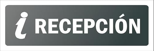 Reception, grey informational sign SP030 - Self adhesive sticker (150mm x 50mm)