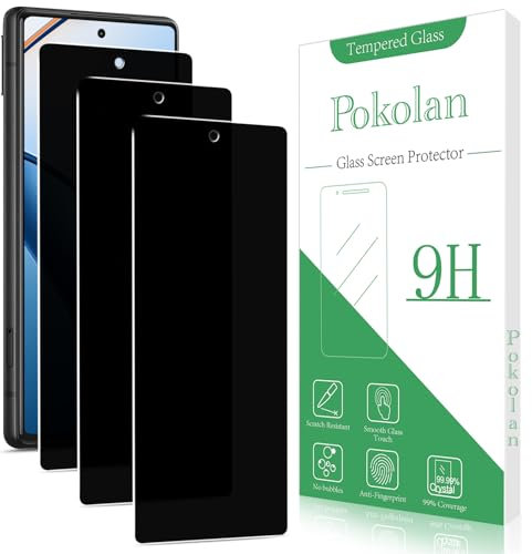 Pokolan 3 Stück Sichtschutz für Google Pixel 6A Schutzfolie, Anti Spy, Glas Displayschutzfolie, Frei von Kratzern, 9H Härte, Blasenfrei, Ultrabeständig