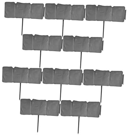 TINEASUR Bordatura Da Giardino in Plastica Effetto Pietra Da 10 Pezzi Con Chiodi Per Bordure Da Giardino Facile Da Installare Robusta E Versatile Per Aiuole Orti E Giardini