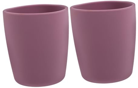 Kisangel 2piezas Taza De Agua De Silicona Para Bebés Vaso De Entrenamiento Sin Manija Material De Silicona Segura Para Enjuague Bucal y Bebidas Frías