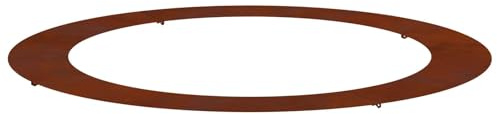 vidaXL Flacher Baumring Braun Ø90 / 120 cm Witterungsbeständiger Stahl, Runder, moderner Metallblumentopf für Innen und Außen, ideal für Pflanzen und stylische Deko.