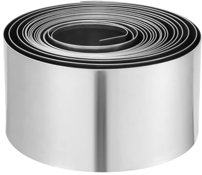 15 cm x 10 m, rabattkant, metall, zink-metallremsor för takmossa, zinktakrulle, metallblixt, förhindrar skumtakfläckar, gräsmatta, rabattkant, rabattkant, trädgårdsdekoration, silver