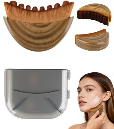 lulir Lymphatic Contour Face Brush for Facial Massage, Lymphatic Drainage Brush for Face, Chin & Jawline, Ergonomic Facial Massager for Contouring, Relaxation & Daily Skincare