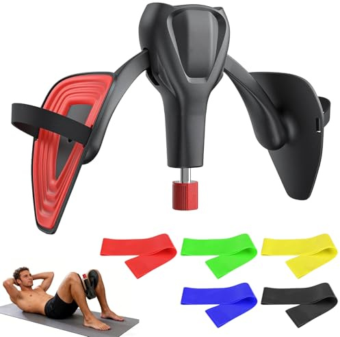 Thigh Trainer Exerciser Inner, Pelvic Floor Trainer Kegel for Women Men, Pelvis Toner for Leg Muscle Workout Excercise, Kegel Training Device 0-50 kg Adjustable Resistance with Resistance Bands