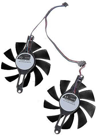 80mm / 3.15in Coolers Fan 4 Pin 4 Wires GPU Radiators Replacement for Radeon RX 580 RX5500 XT Graphics Card Vga Fan