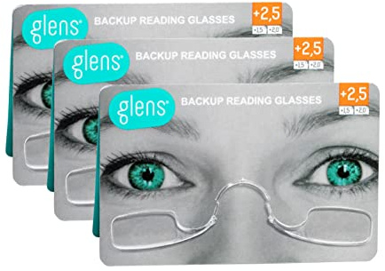glens Reading Glasses | Occhiali da lettura Unisex Diottrie +1.5 +2.0 +2.5 +3.0 (3 Pack Classic, Diottrie +2.5)