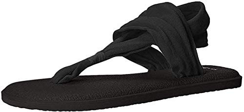 Sanuk Women's Yoga Sling 2 Flip Flop (5 B(M) US / 36 EUR, Black)