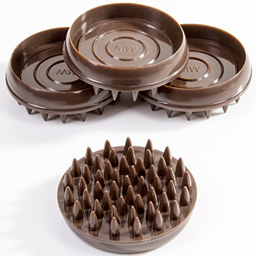 White Hinge 4x Large Spiked | 50mm / 2 | Brown Castor Cups