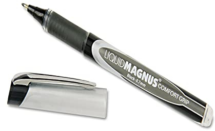 AbilityOne - 7520015877791 - Liquid Magnus® Comfort Grip Rollerball Pen - Fine Point Arrowhead - 0.7mm - Black Ink - 4 units