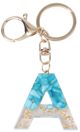 NUOBESTY Porte-Clés Lettre a Pendentif Alphabet Créatif Accessoire Sac À Main Léger Durable Pour Clé Voiture Décoration Cadeau Mode Femme