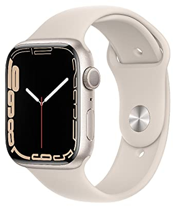 Apple Watch S7 Aluminium 45mm Sternenlicht (Sportarmband sternenlicht) (MKN63FD/A)