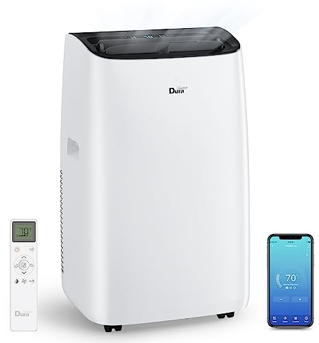 DuraComfort Smart Portable Air Conditioners, 12000 BTU(Ashrae) /8150 BTU (SACC) Quiet AC Unit, Built-in Dehumidifier and Fan Modes, Mobile App, Cools up to 350 Sq. Ft, White